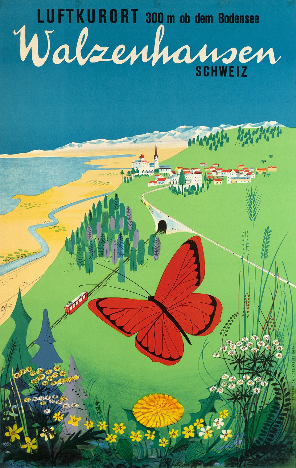 Walzenhausen, Schweiz – Affiche ancienne – ANONYMOUS – 1950