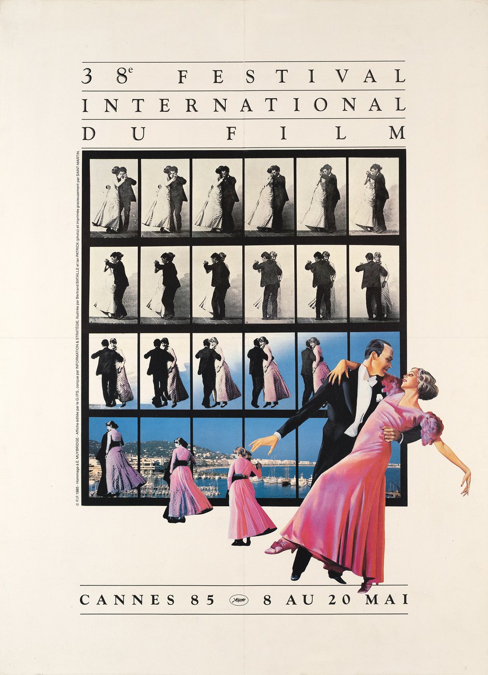 38e Festival International du Film, Cannes – Affiche ancienne – Bertrand BATAILLE, Ian PATRICK – 1985