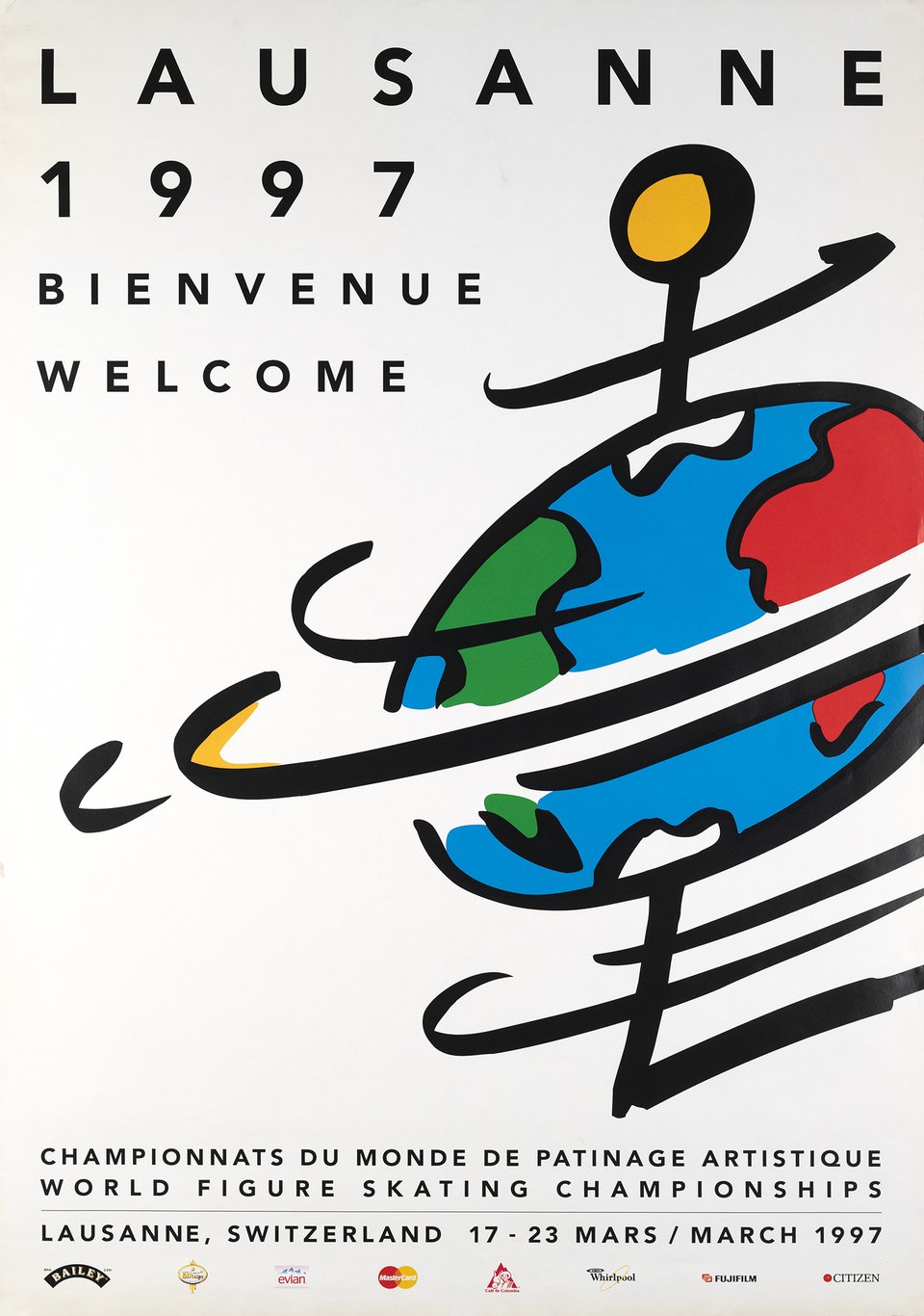 Championnats du monde de patinage artistique, Lausanne – Affiche ancienne – ANONYMOUS – 1997