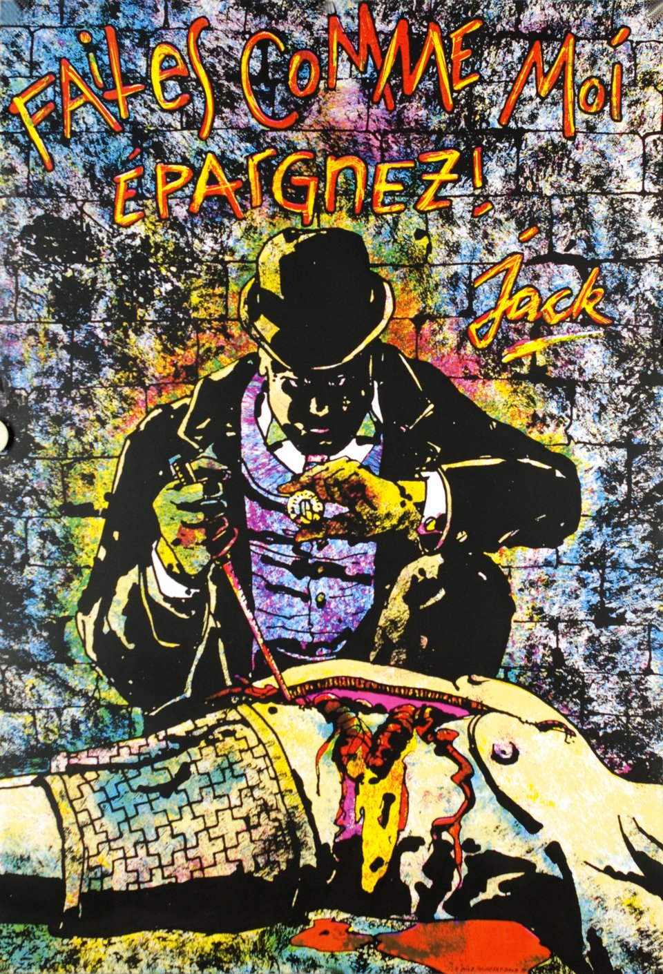 Célébration des 700 ans de la Confédération suisse, Faîtes comme moi, épargnez Jack ! – Vintage poster – Yves BINZEGGER – 1991