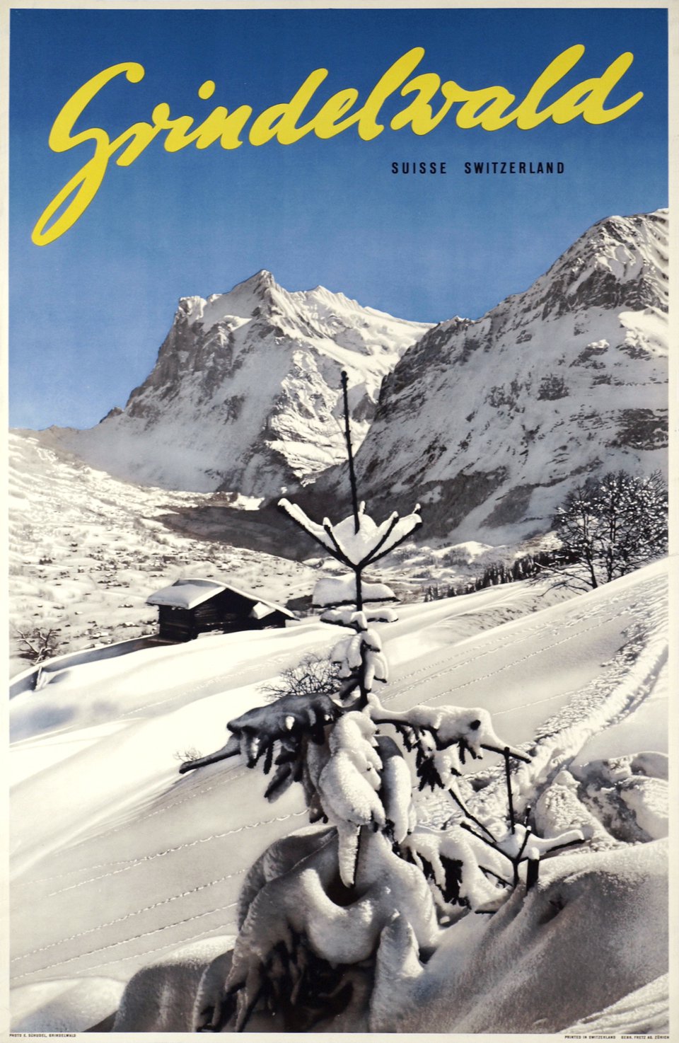 Grindelwald, Suisse Switzerland – Vintage poster – E. SCHUDEL – 1951