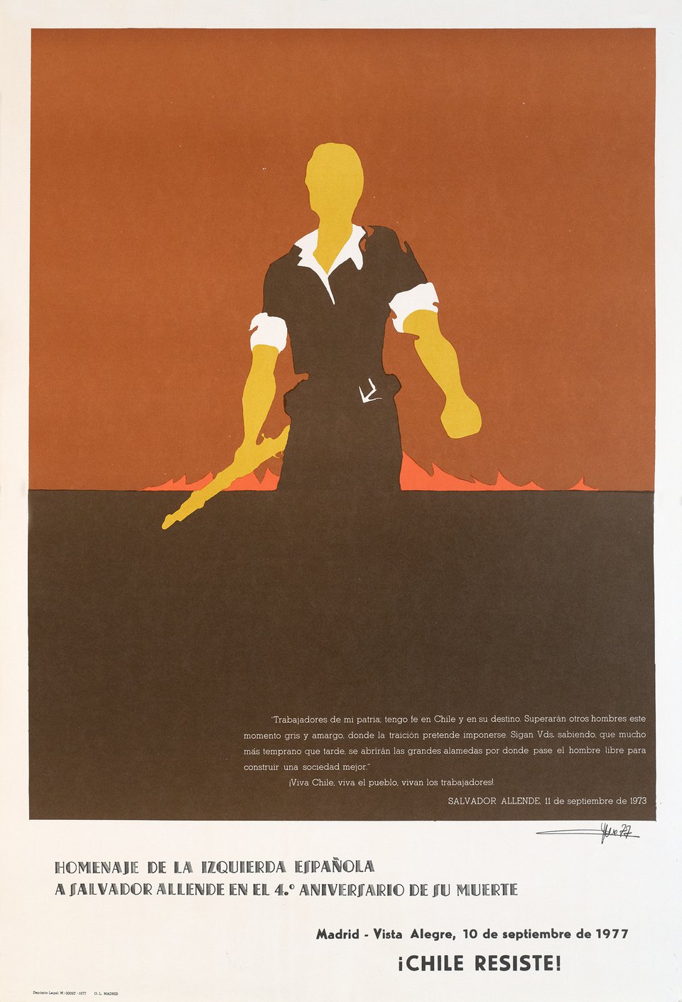 Chile Resist! – Affiche ancienne – ANONYMOUS – 1977