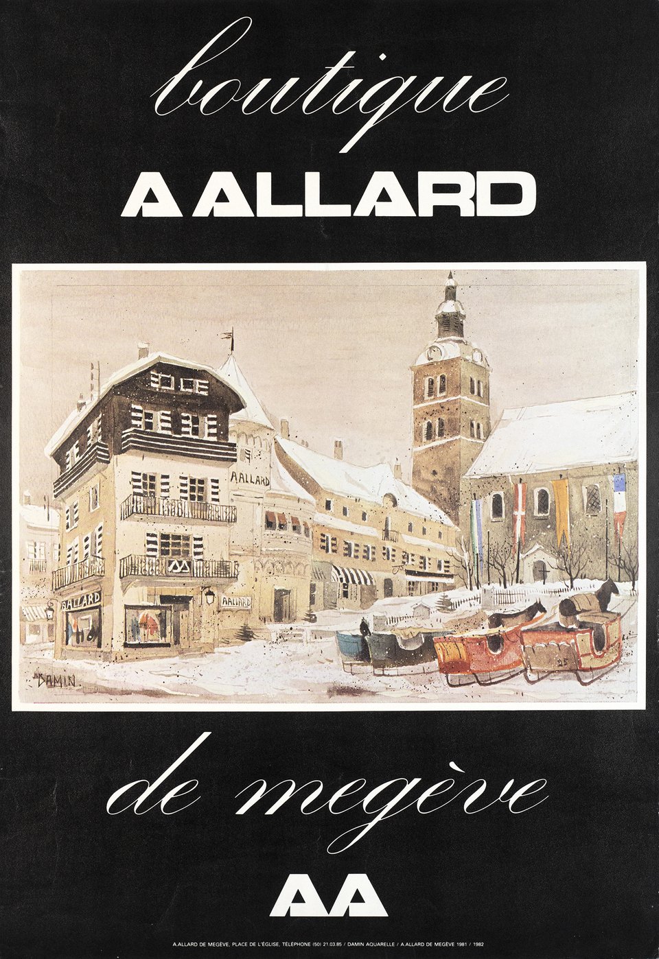 Boutique A. Allard de Megève – Vintage poster – DAMIN – 1981