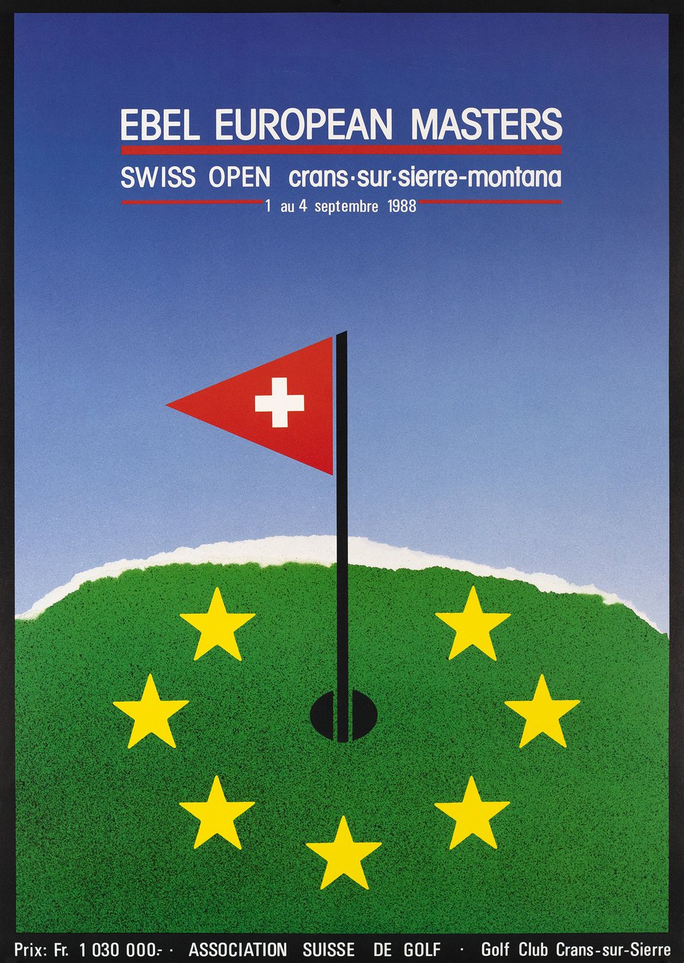 Ebel European Masters, Swiss Open, Crans-Montana – Affiche ancienne – ANONYMOUS – 1988