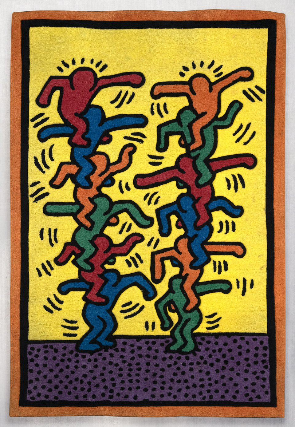 Keith Haring rug, people ladder