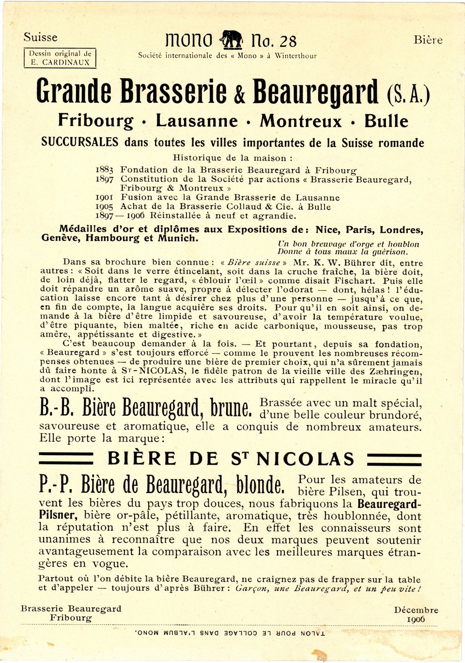 Bière de st Nicolas, Carte Mono