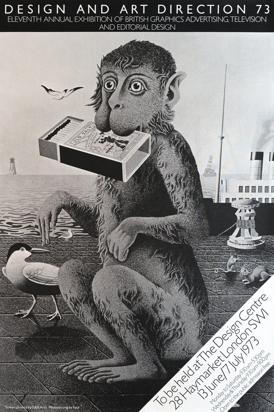 Design and Art Direction 73, To be held at The Design Centre – Vintage poster – ANONYMOUS – 1973