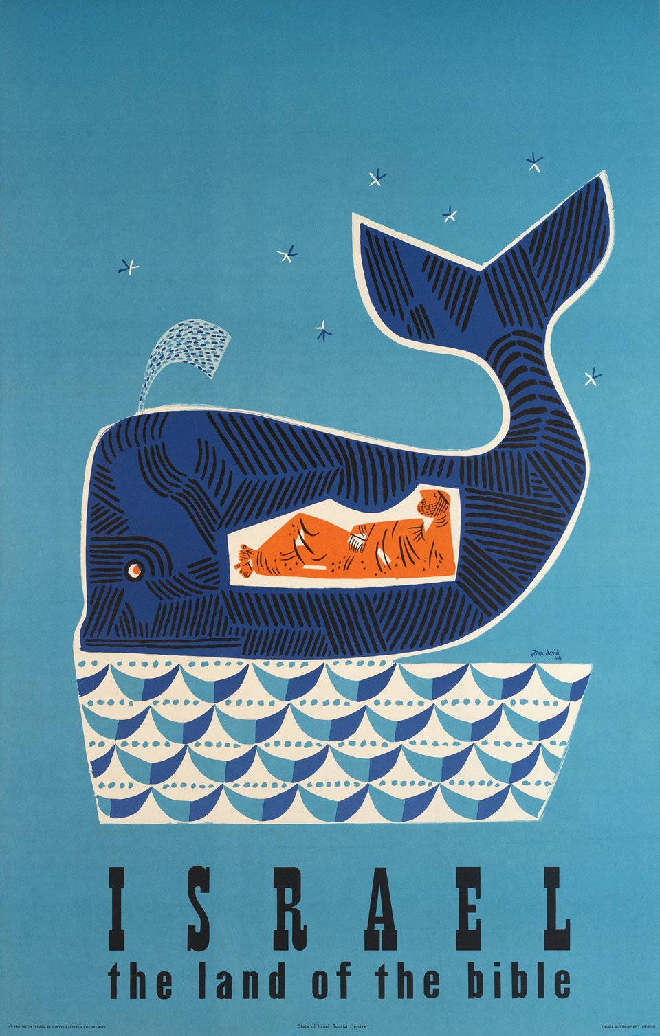 Israel, The Land of the Bible – Vintage poster – Jean DAVID – 1954