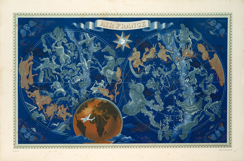 Air France, Zodiac – Affiche ancienne – Lucien BOUCHER – 1950