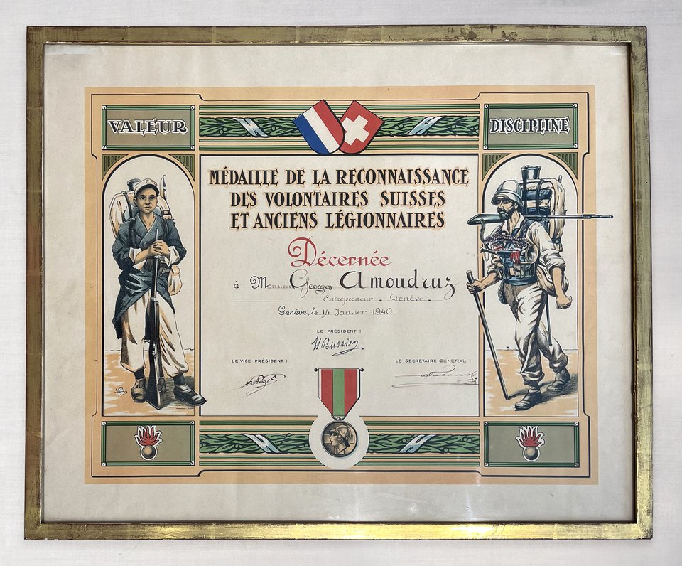 Médaille de la reconnaissance des volontaires suises et anciens légionnaires