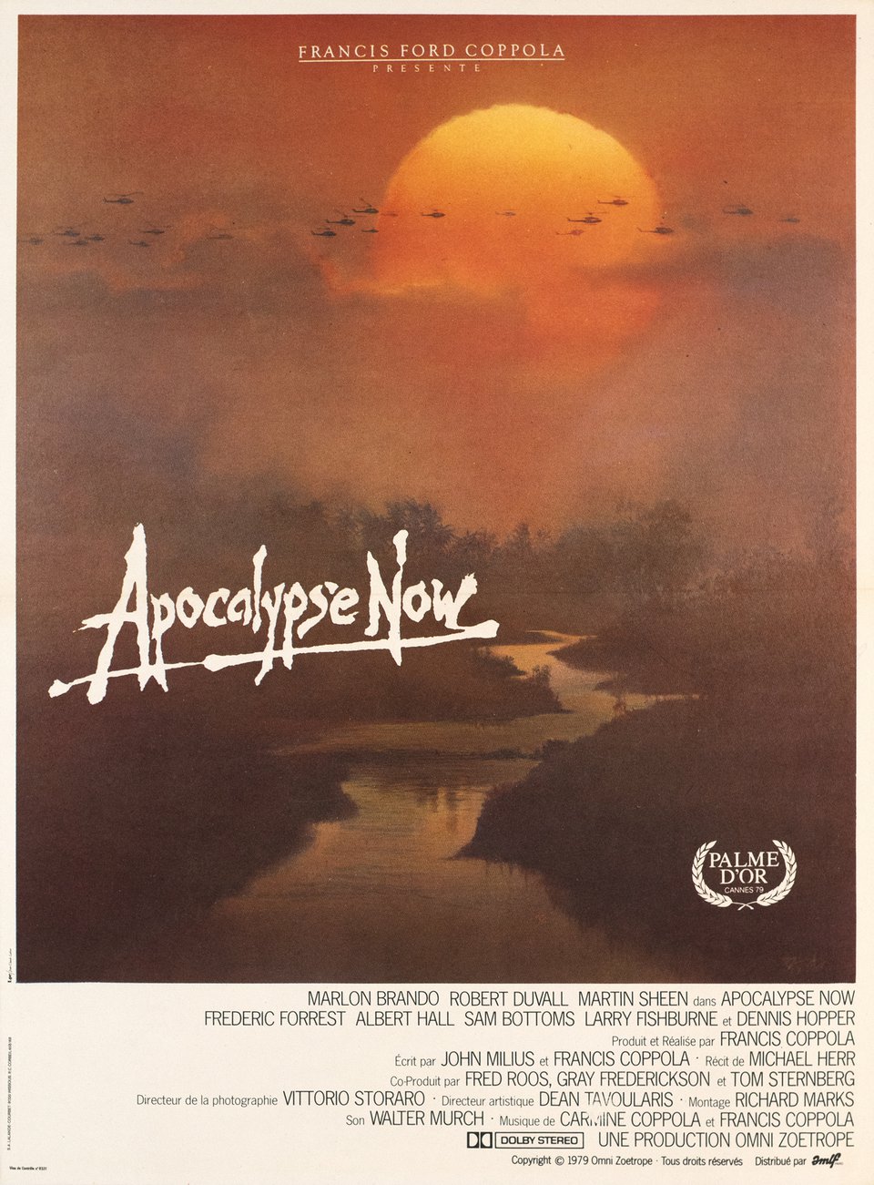 Francis Ford Coppola présente, Apocalypse Now, Palme d'Or Cannes 1979 – Vintage poster – Bob PEAK – 1988