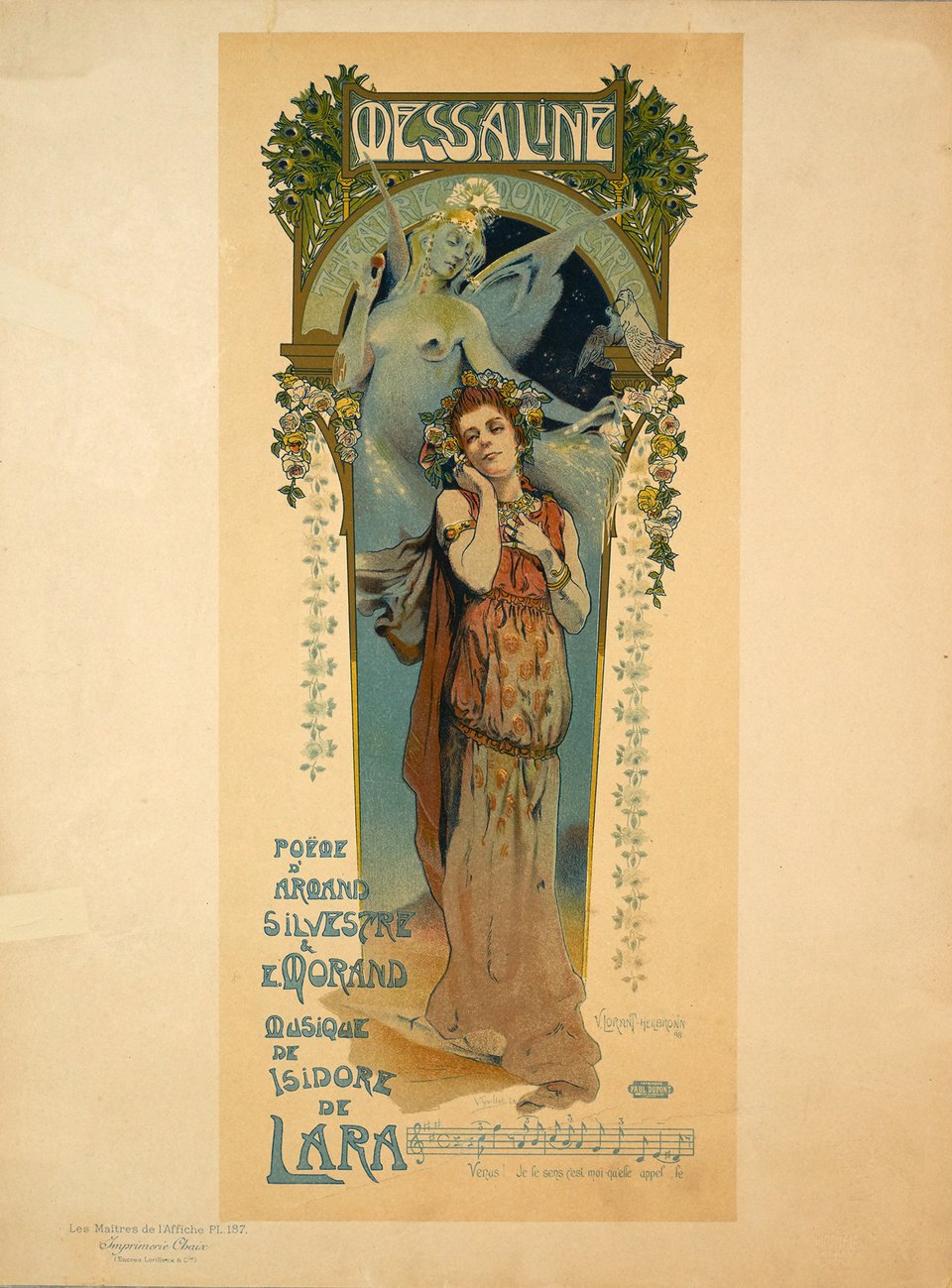 PL. 187 Messaline, Théâtre de Monte-Carlo – Vintage poster – V. GUILLET, Vincent LORANT-HEILBRONN – 1899