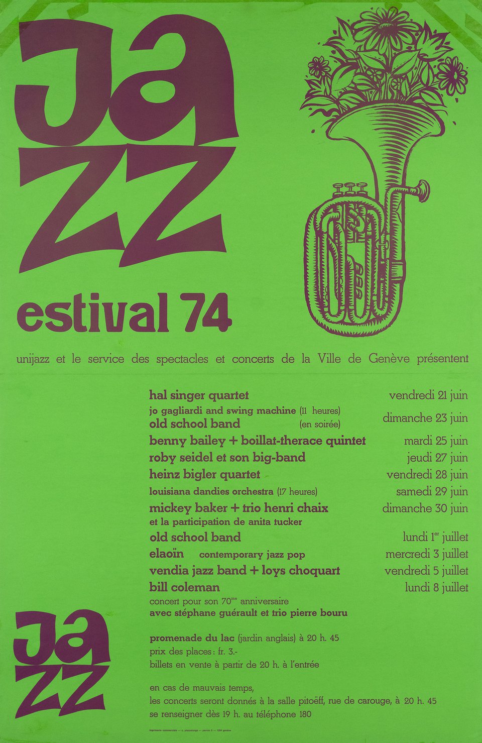 Jazz Estival 74 – Affiche ancienne – ANONYMOUS – 1974