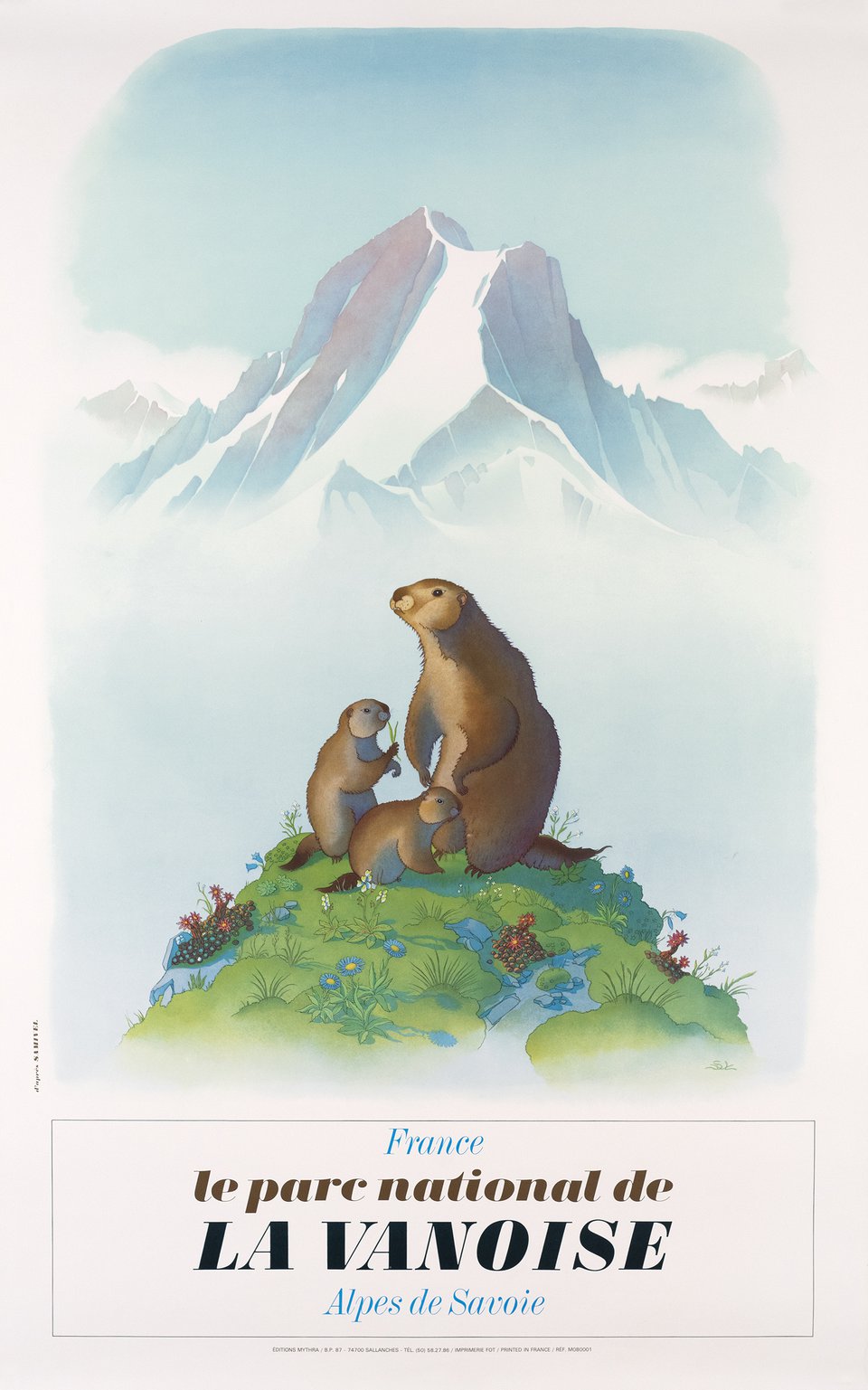 Le Parc national de la Vanoise, Alpes de Savoie – Affiche ancienne – SAMIVEL – 1975