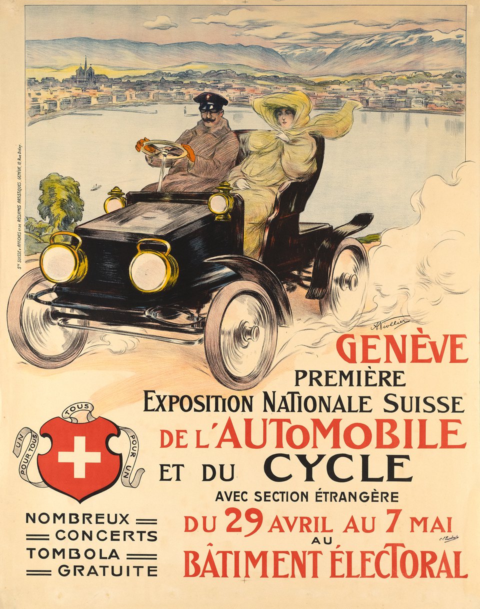 Première Exposition Nationale de l'Automobile et du Cycle,Genève – Vintage poster – Auguste VIOLLIER – 1905