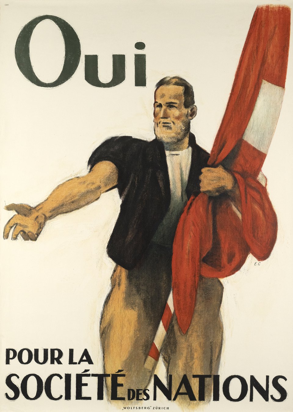 Oui à la société des Nations – Vintage poster – Emil CARDINAUX – 1920