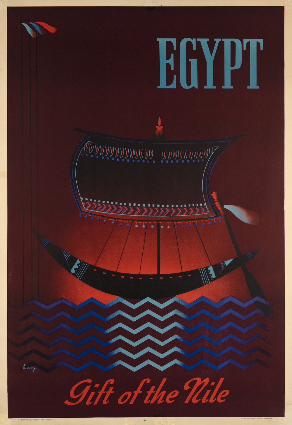 Egypt, Gift of the Nile – Affiche ancienne – Ismäel M. AZMY – 1950