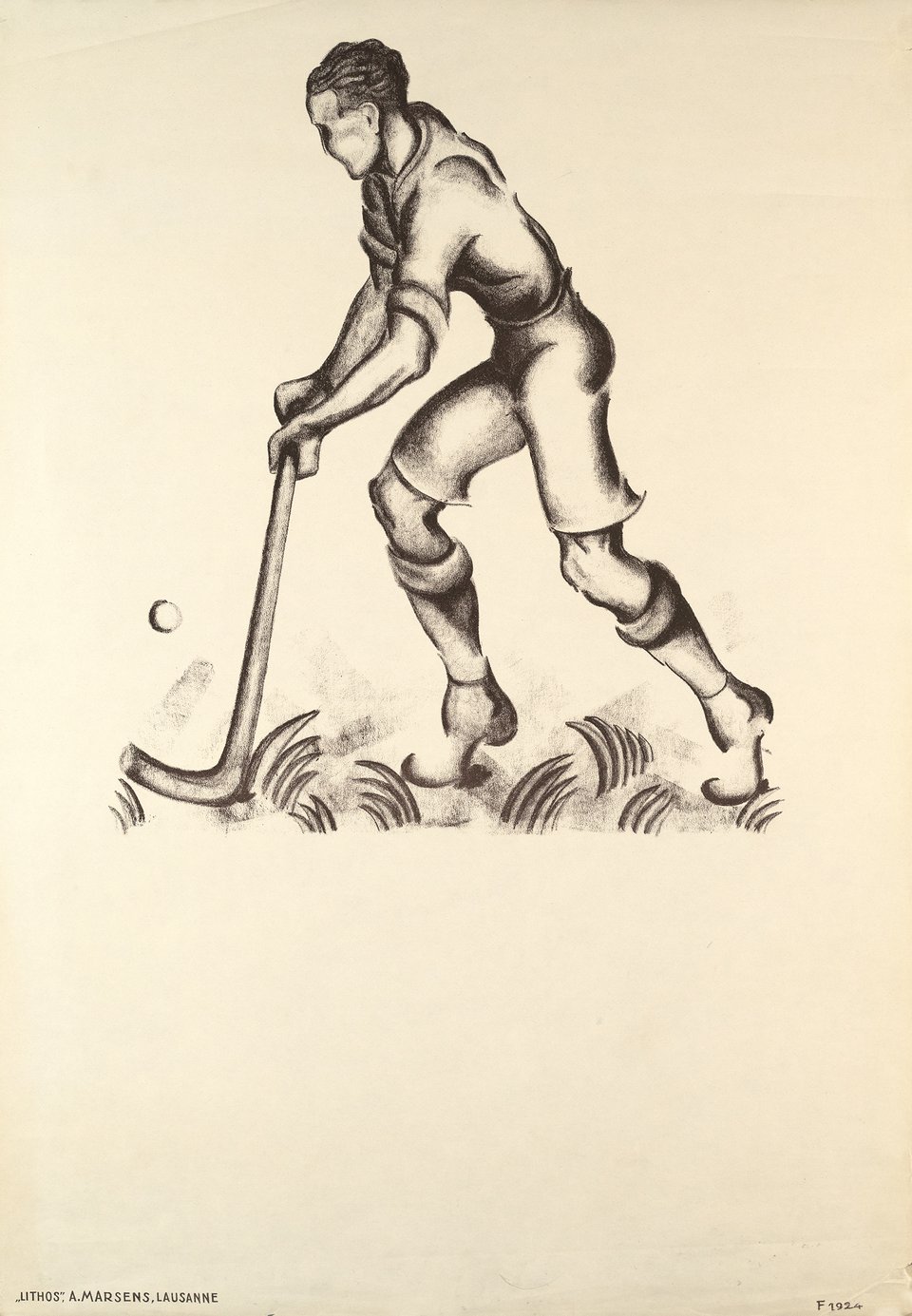 Hockey sur Gazon – Affiche ancienne – ANONYMOUS – 1924