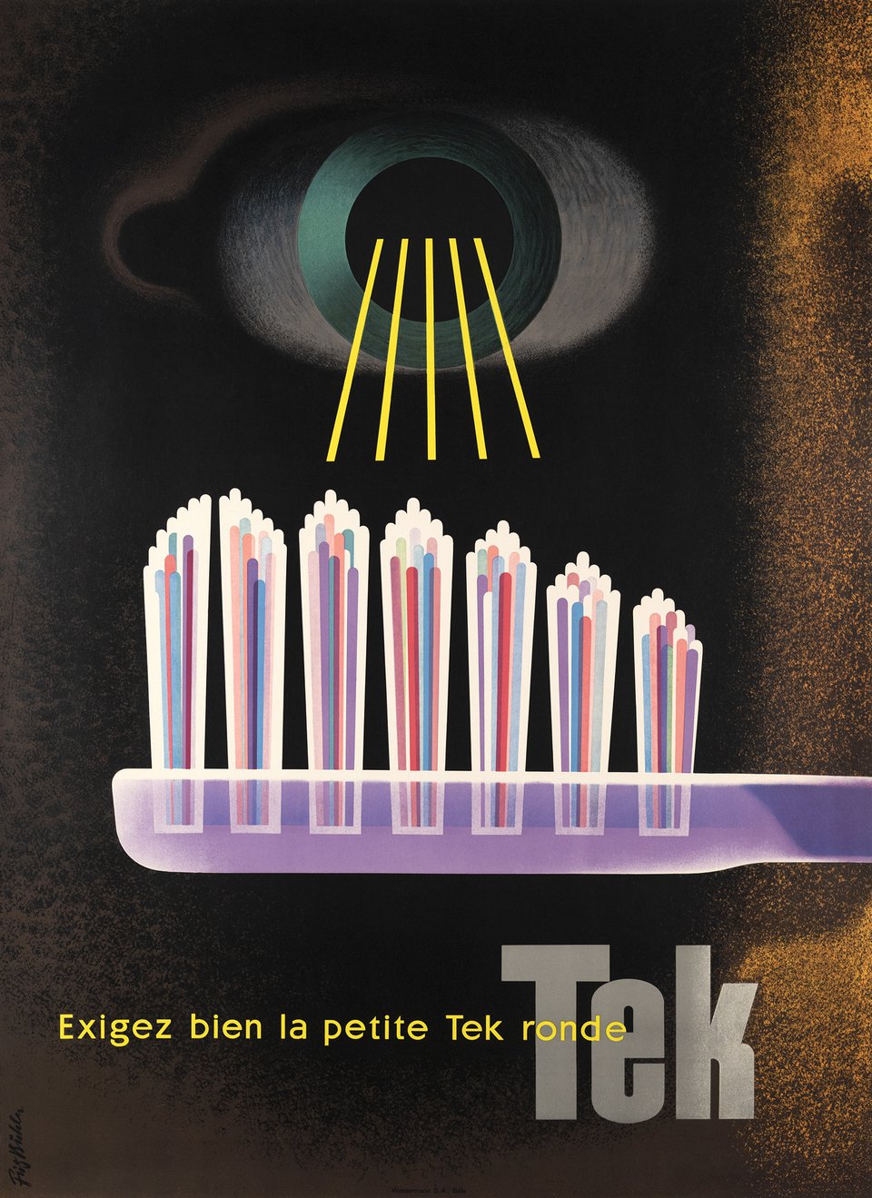 Tek, Exigez bien la petite Tek ronde – Vintage poster – Fritz BUHLER – 1946