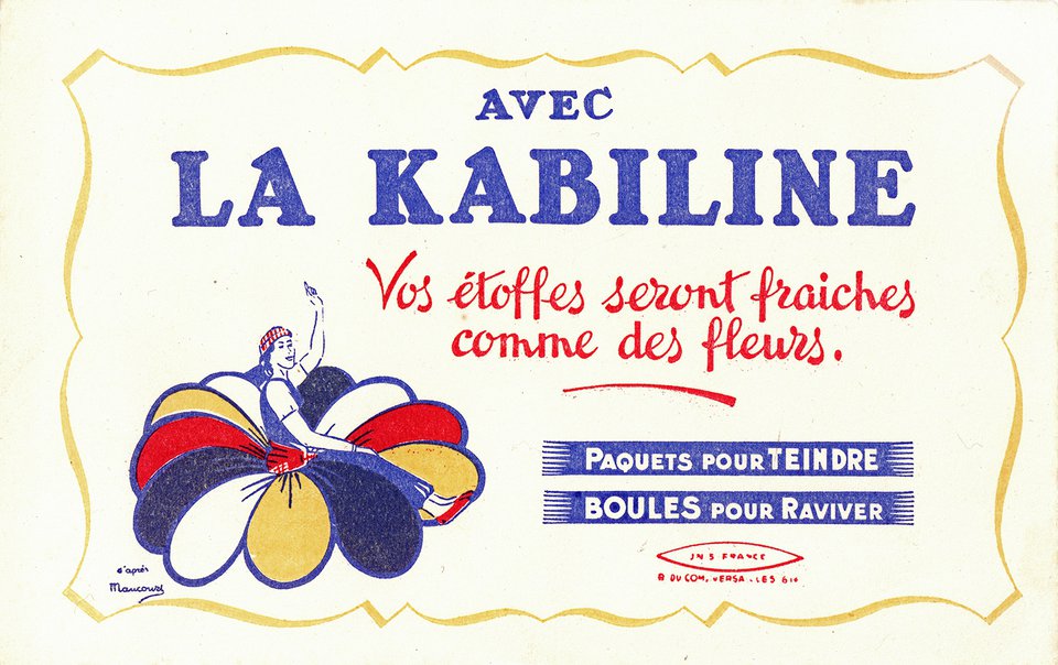 Avec la Kabiline, vos étoffes seront fraîches comme des fleurs – Affiche ancienne – ANONYMOUS – 1950