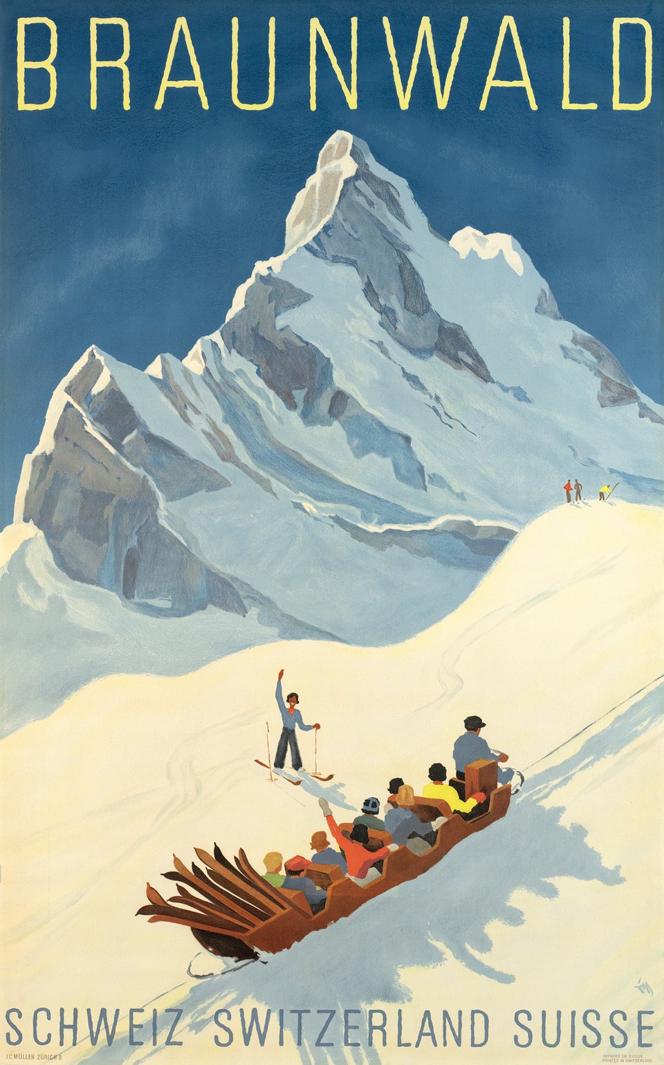 Braunwald, Schweiz – Vintage poster – Alex Walter DIGGELMANN – 1937