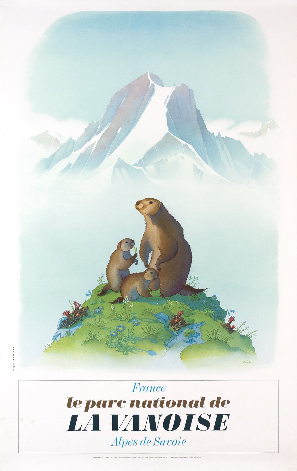 Le Parc national de la Vanoise, Alpes de Savoie – Affiche ancienne – SAMIVEL – 1980