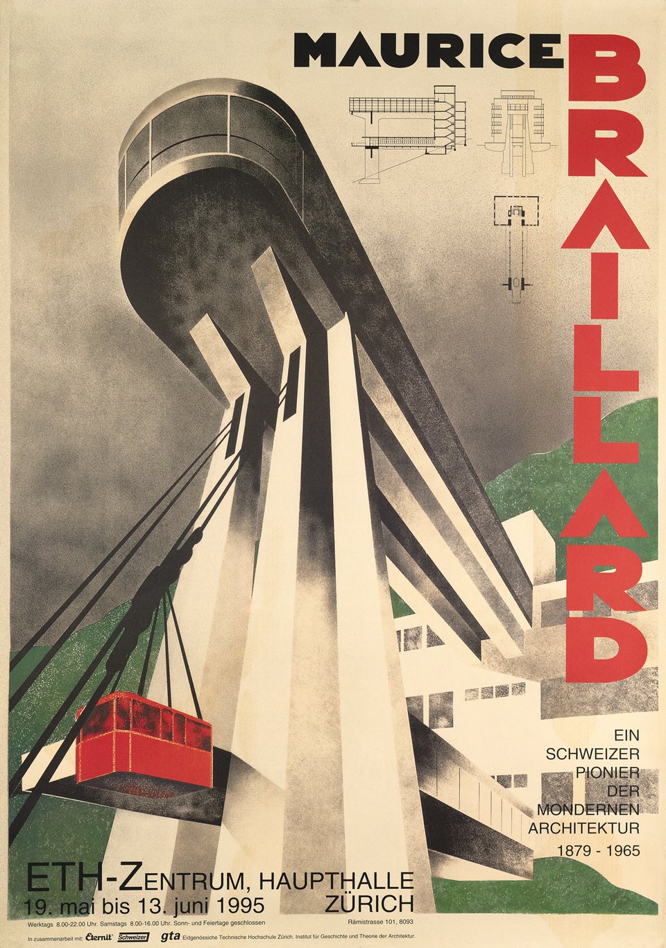 Maurice Braillard, Ein Schweizer Pionier der Mondernen Architektur, Zürich – Affiche ancienne – Gerard DUCIMETIERE, Henry REB – 1995