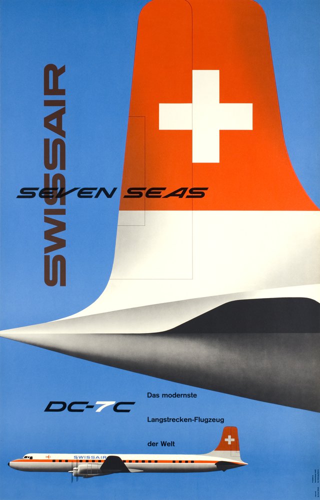 Swissair DC-7C seven seas, das modernste Langstrecken-Flugzeug der Welt