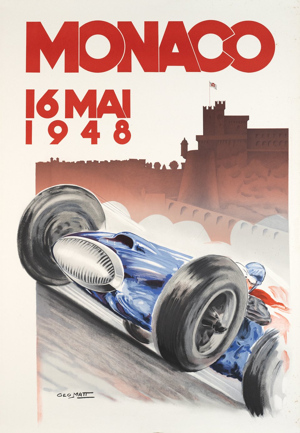 Monaco, Grand Prix Automobile, 16 Mai 1948. Decorative poster 1983