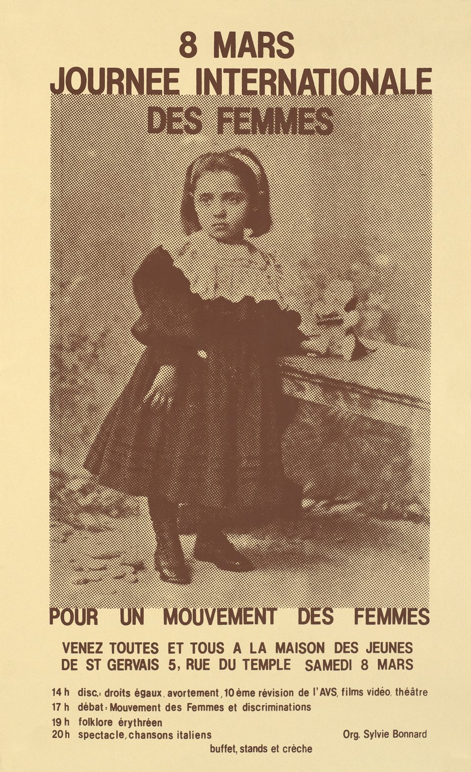 8 Mars journée Internationale des Femmes, Pour un Mouvement des Femmes – Affiche ancienne – ANONYMOUS – 1981