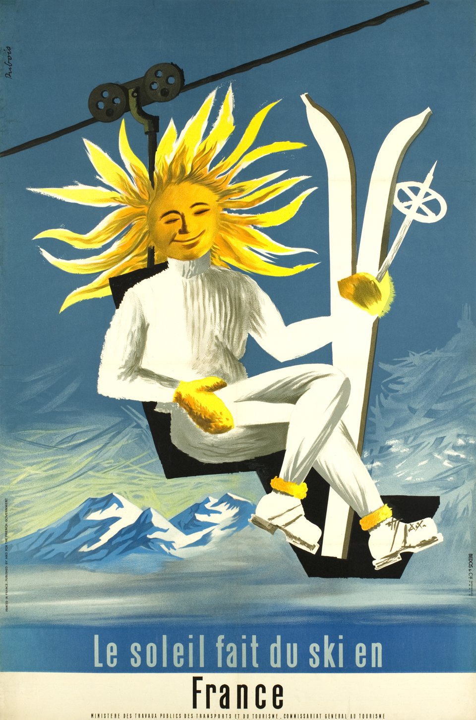 Affiche Film Les Bronzés Font Du Ski - Poster Vintage Déco Murale 60x80 Cm (Sans Cadre)