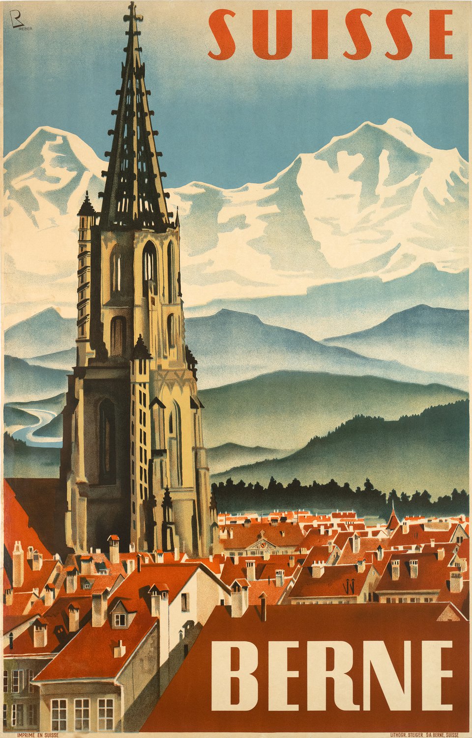 Berne, Suisse – Vintage poster – Bernhard REBER – 1934