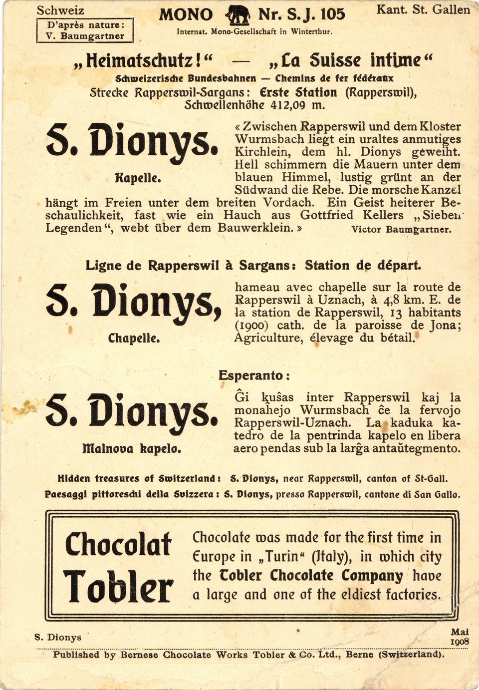 S.Dionys, Carte Mono