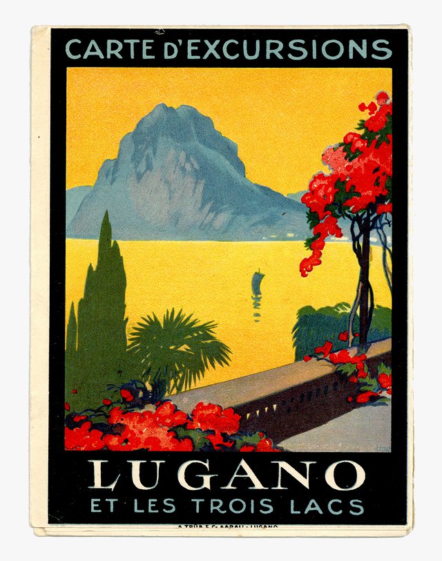 Carte d'excursions, Lugano et les trois lacs