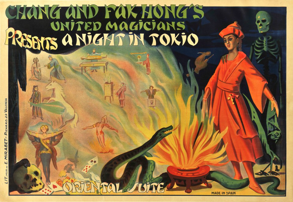 Chang and Fak Hong's United Magicians, A night in Tokio – Affiche ancienne – ANONYMOUS – 1930