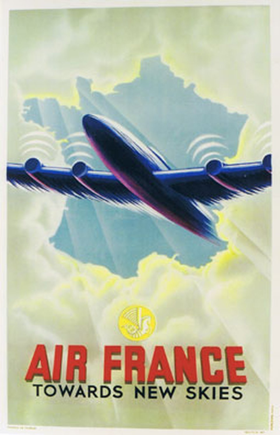 Air France towards new skies – Affiche ancienne – PERCEVAL – 1947