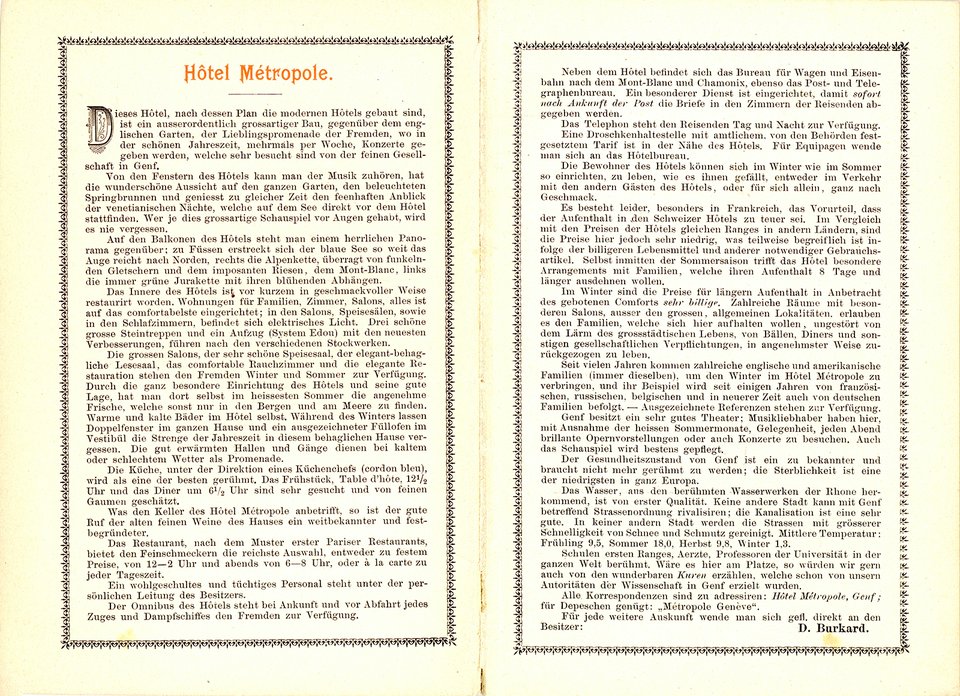 Genf & Umgebungen, Grand Hôtel Métropole