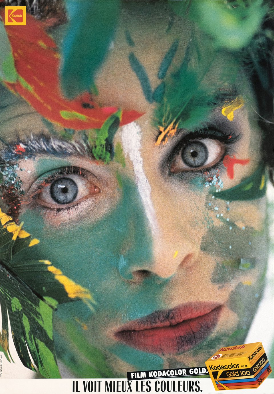 Kodak, Film Kodacolor Gold, Il voit mieux les couleurs – Affiche ancienne – Young & Rubicam – 1990