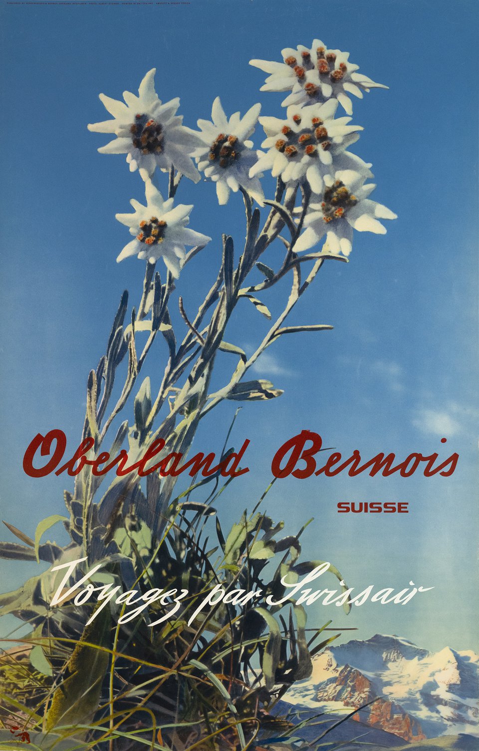 Swissair, Oberland Bernois, Suisse, Voyagez par Swissair – Vintage poster – Walter HERDEG – 1938