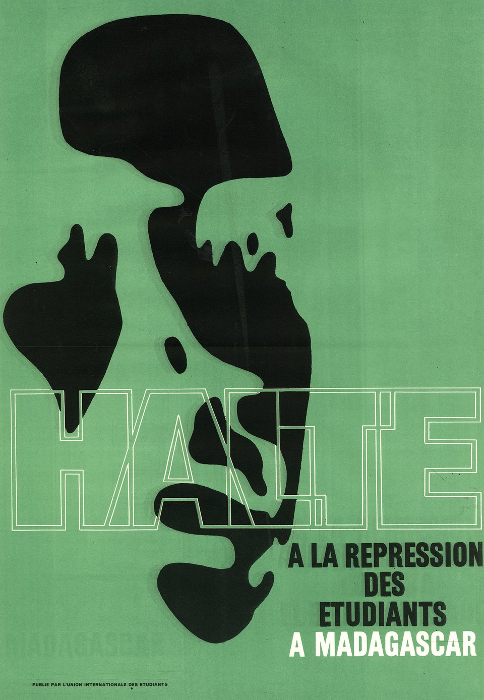 Halte à la répression des étudiants à madagascar – Affiche ancienne – Union Internationale des étudiants – 1972