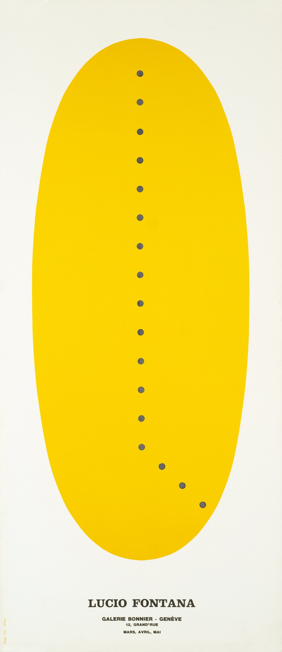 Lucio Fontana, Galerie Bonnier, Genève – Affiche ancienne – Lucio FONTANA – 1970