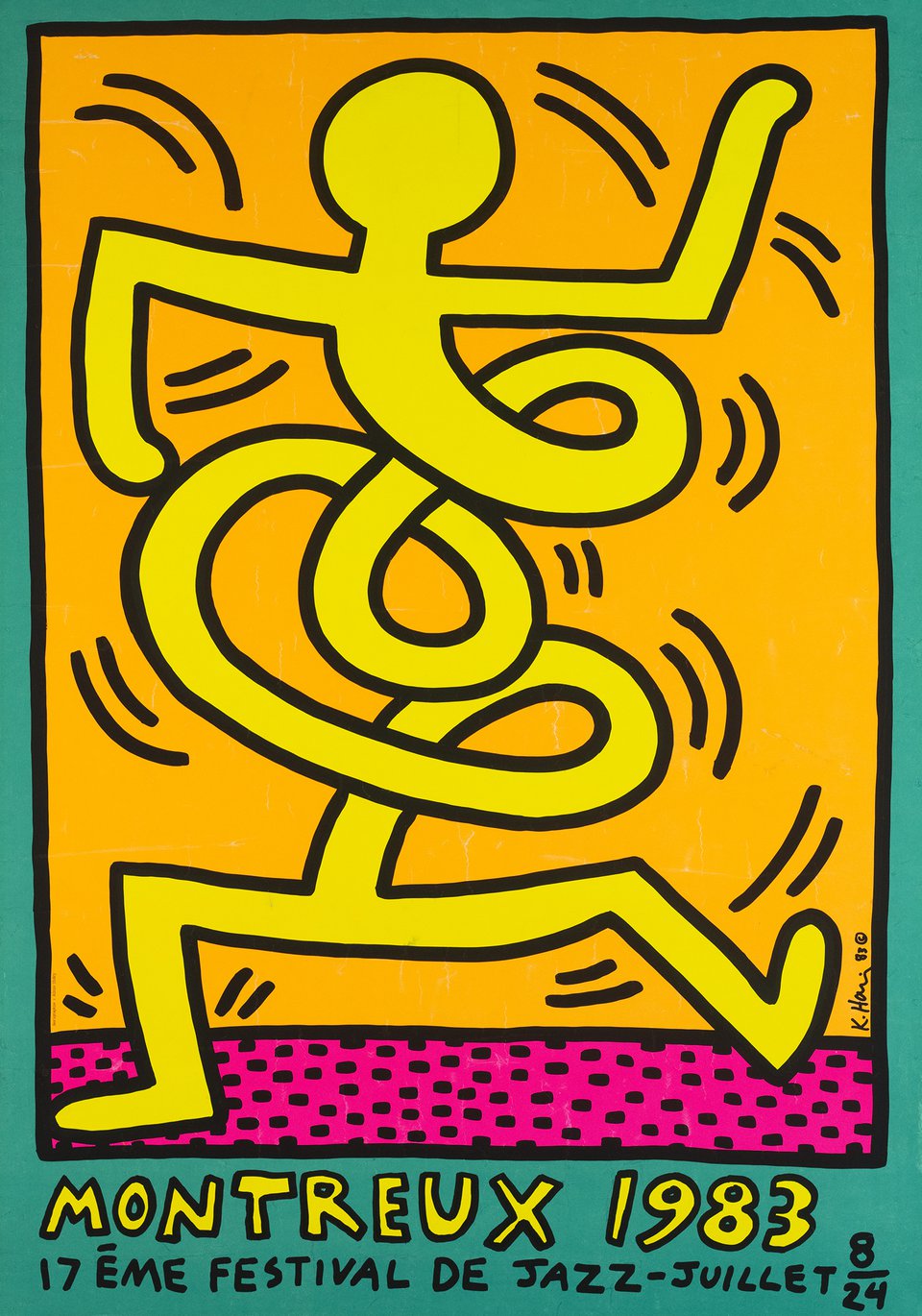 Montreux 1983, 17ème festival de jazz – Vintage poster – Keith HARING – 1983