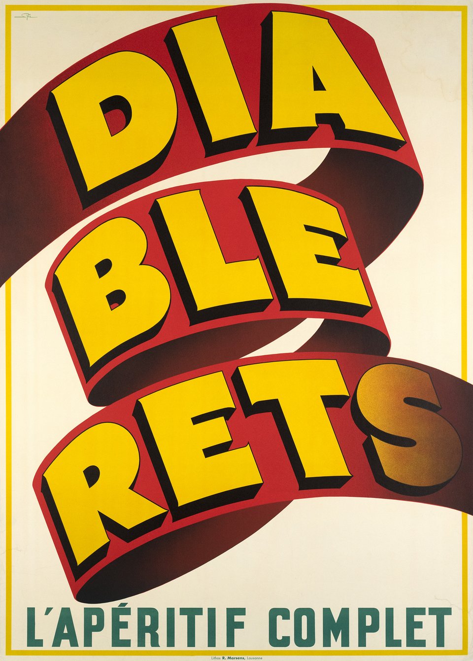 Diablerets, L'apéritif complet – Affiche ancienne – Walther SPINNER – 1935