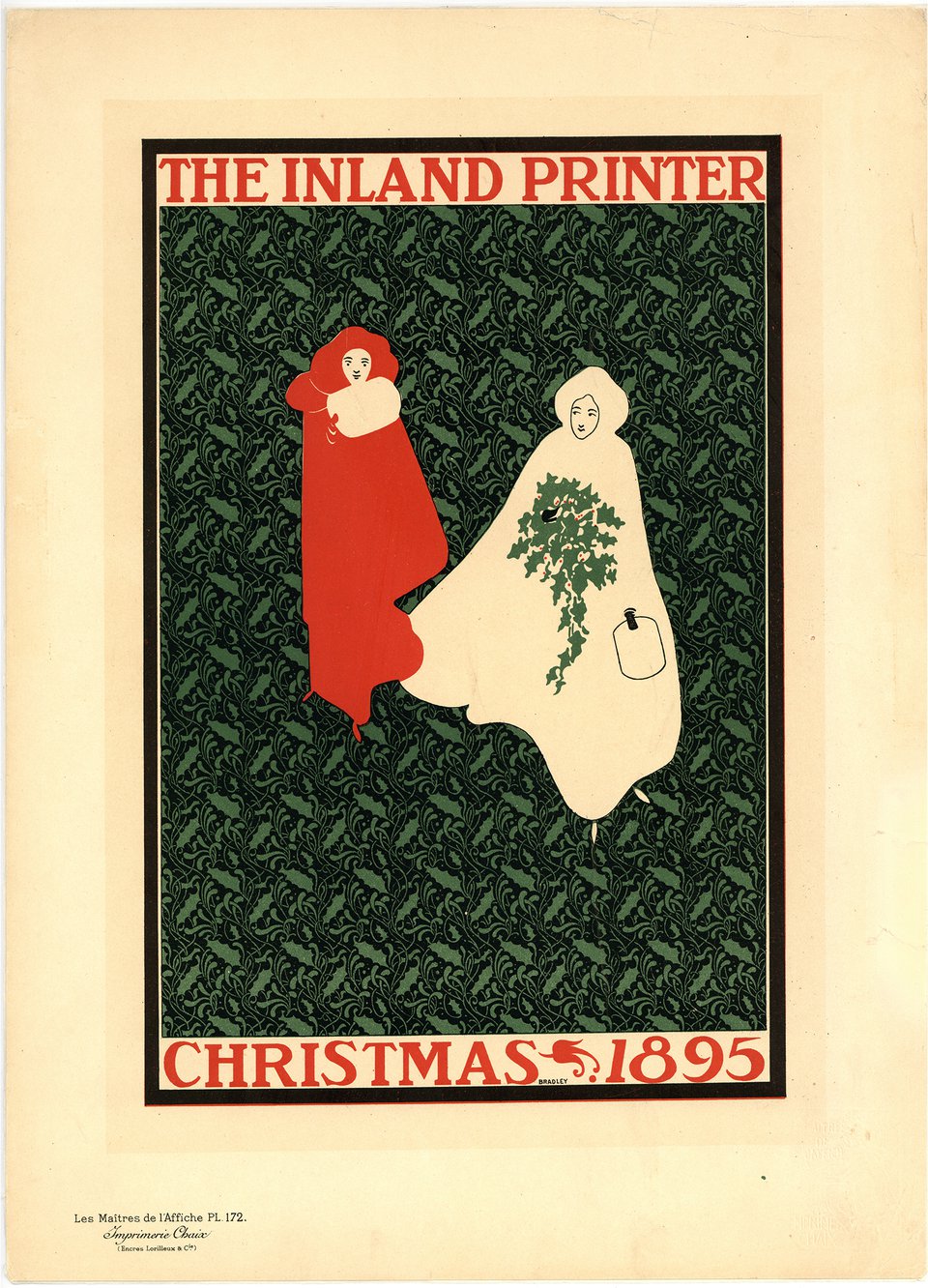 PL. 172 The Inland Printer, Christmas – Affiche ancienne – Will H. BRADLEY – 1899