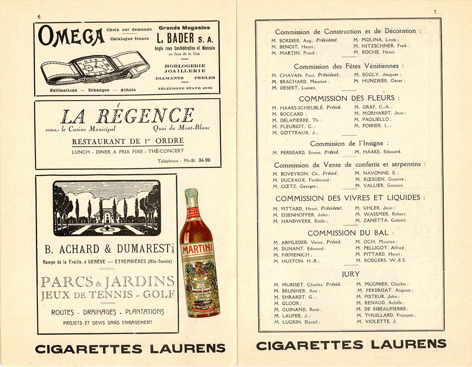 Programme officiel de la Fête des Fleurs de Genève