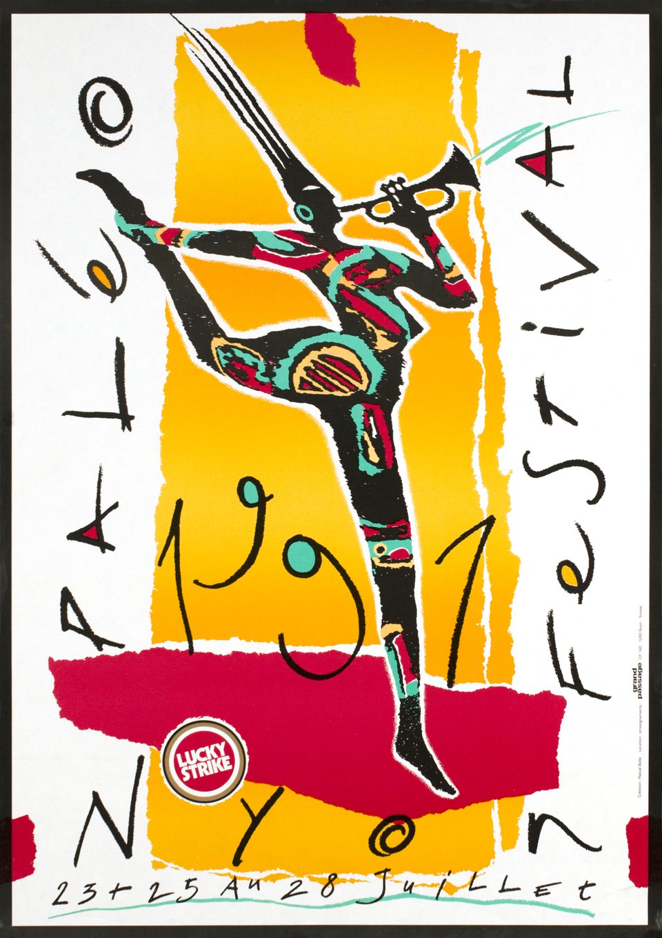 Nyon, Paléo Festival 1991 – Affiche ancienne – Pascal BOLLE – 1991