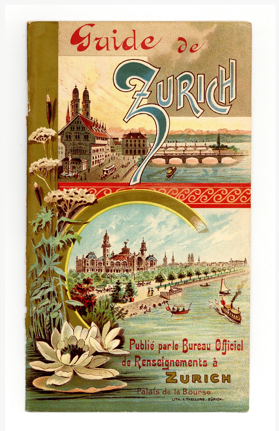 Guide de Zürich – Affiche ancienne – ANONYMOUS – 1907