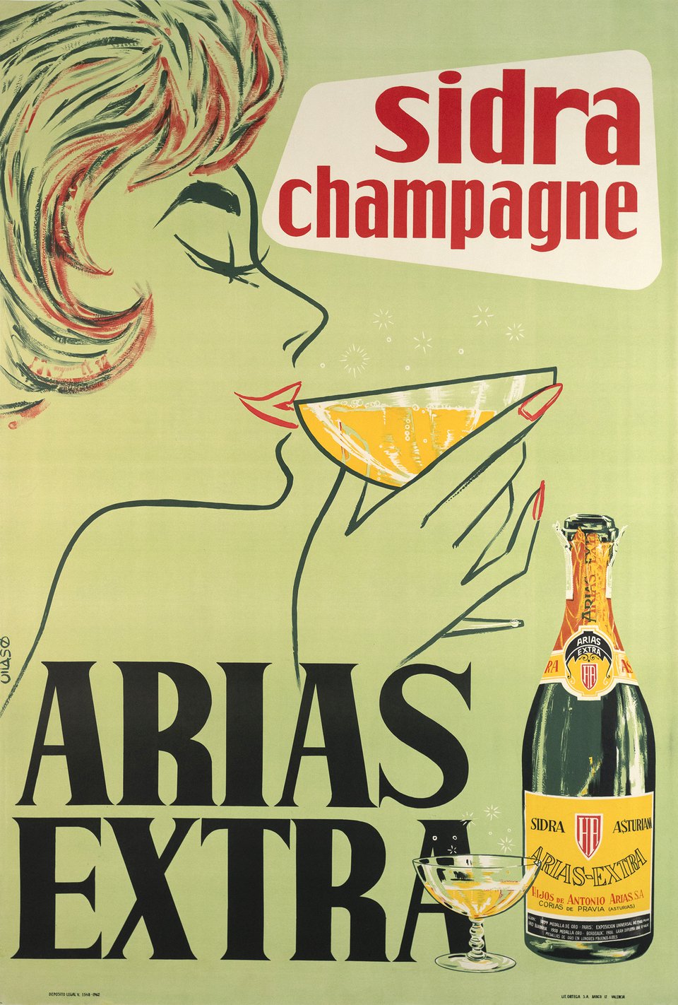 Sidra Champagne, Arias Extra – Affiche ancienne – VILASO – 1962