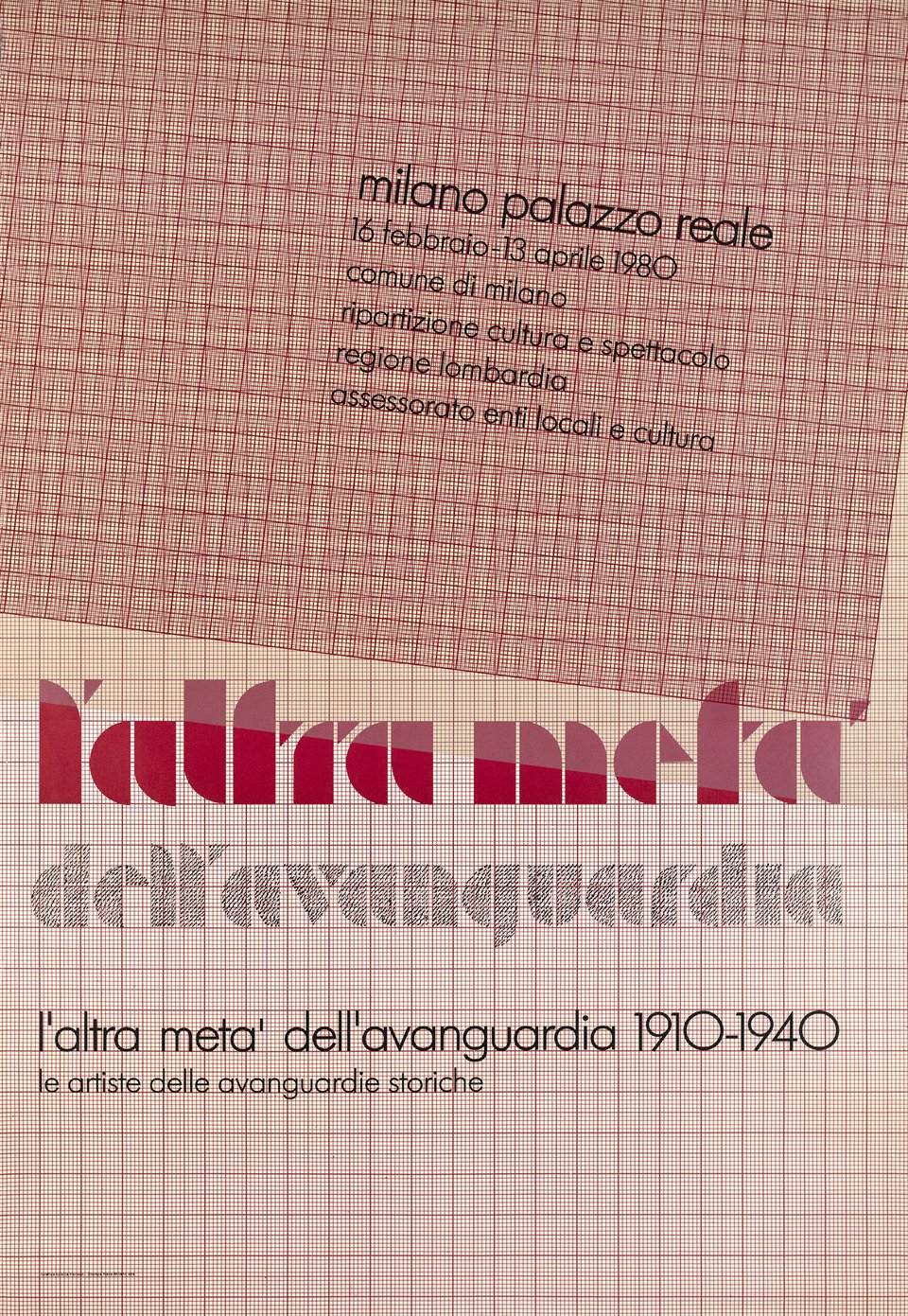 L'Altra Meta dell'Avanguardia, Milano Palazzo Reale – Affiche ancienne – Grazia VARISCO – 1980