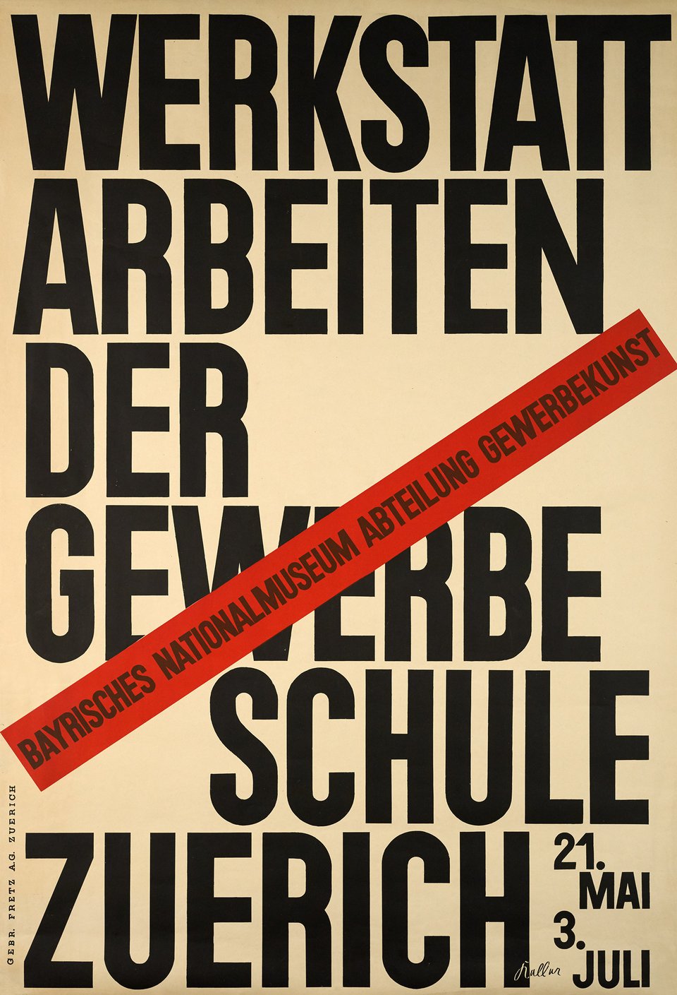 Werkstatt Arbeiten der GewerbeSchule Zürich – Vintage poster – Ernst KELLER – 1927